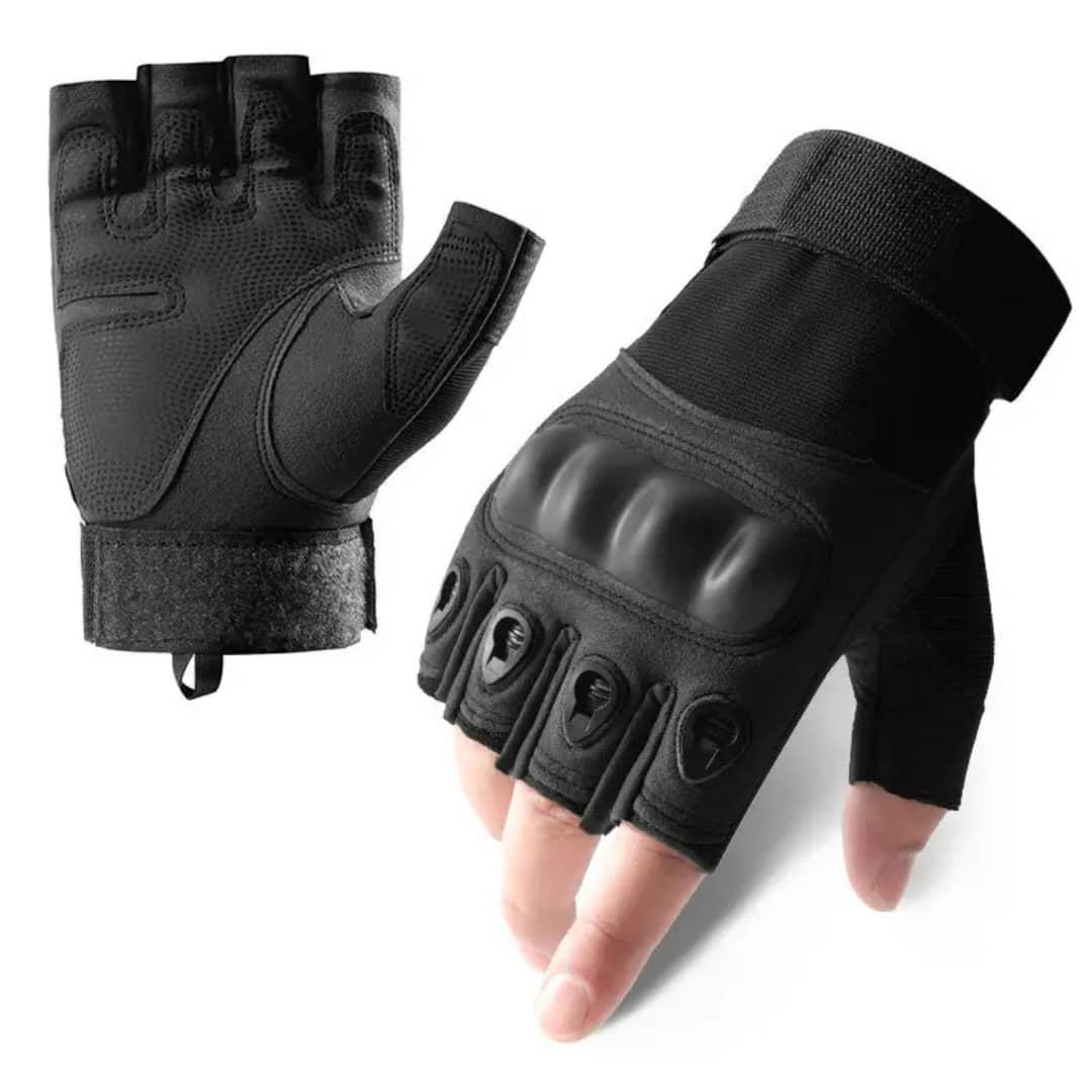 Gants tactiques demi-doigts – Antichoc, respirants, militaires, sport et moto