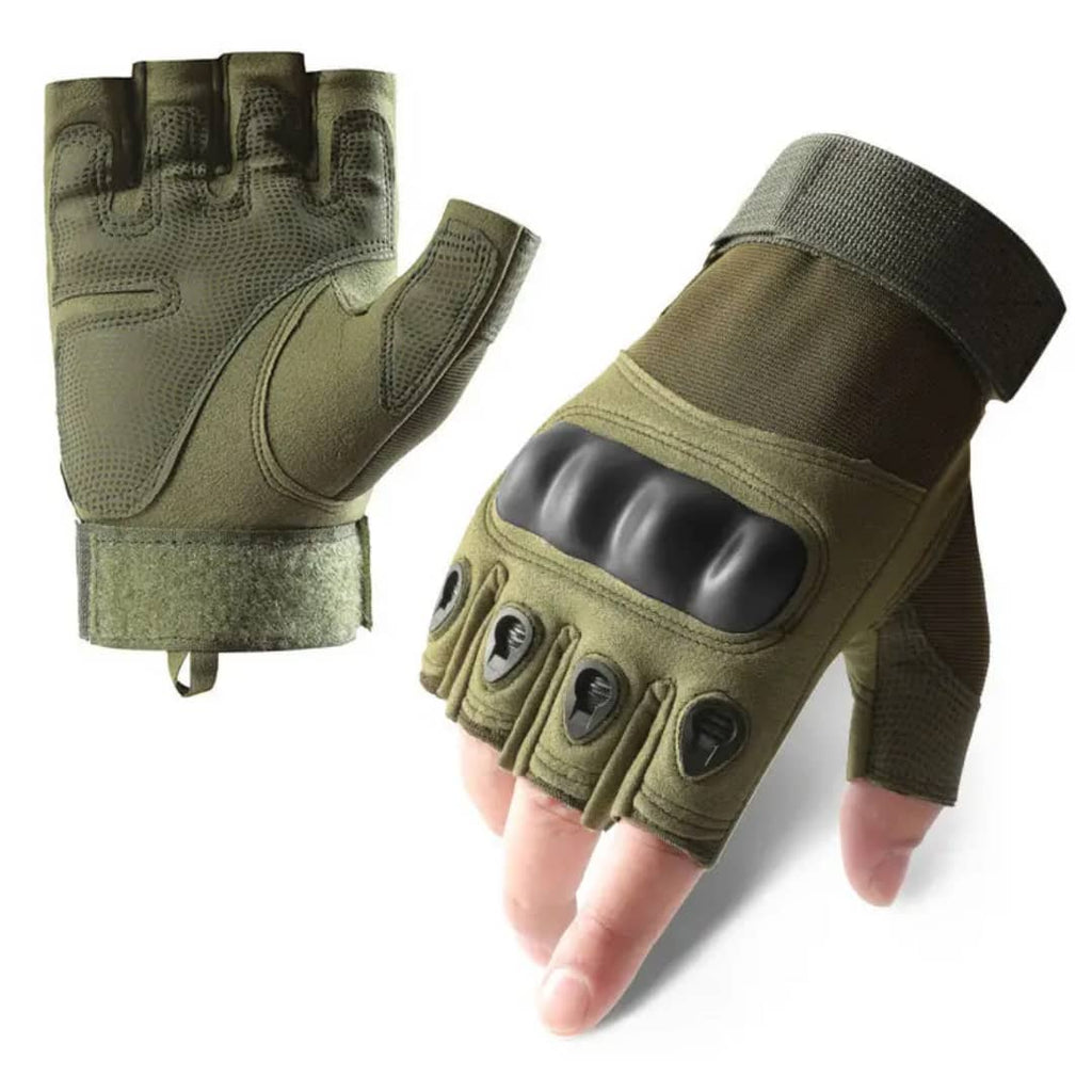 Gants tactiques demi-doigts – Antichoc, respirants, militaires, sport et moto